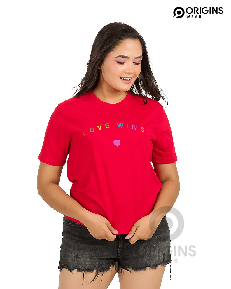 Love Wings Scarlet Red Colour Men & Women Premium Cotton T-Shirt