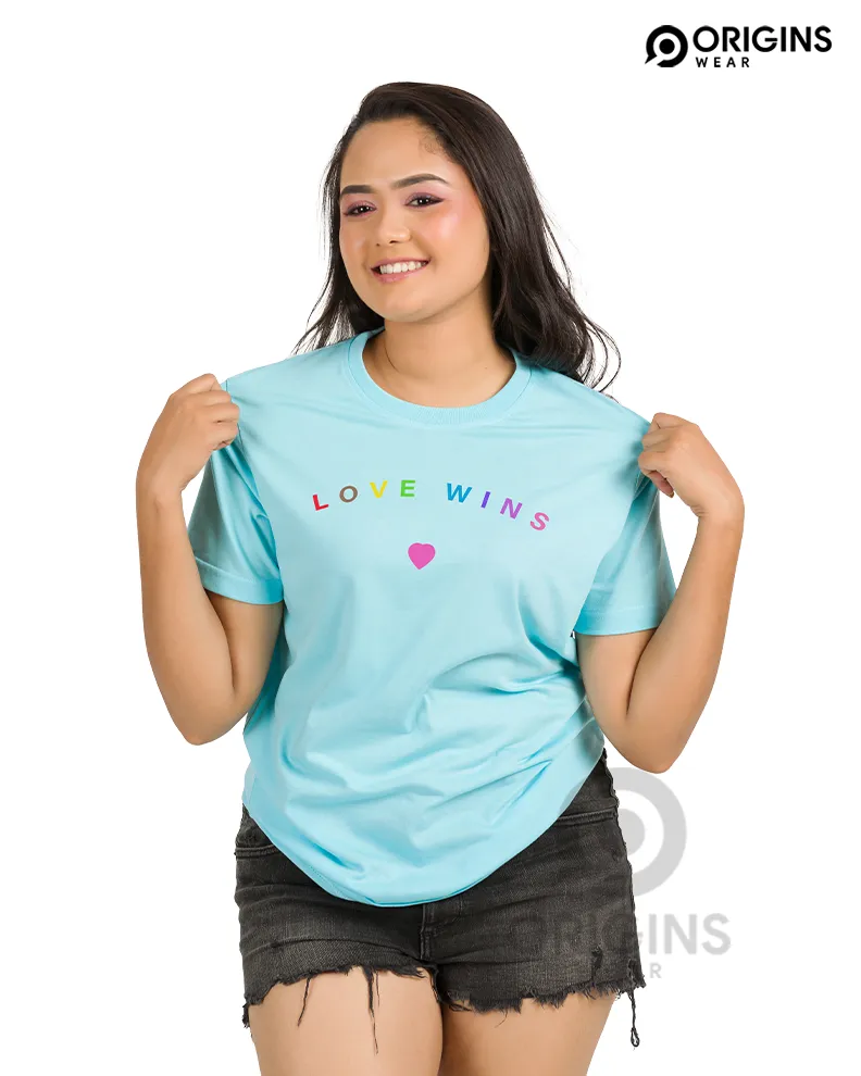 Love Wings Sky Blue Colour Men & Women Premium Cotton T-Shirt