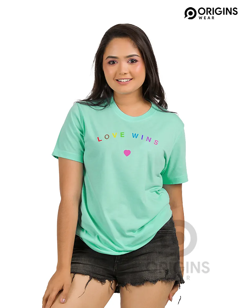 Love Wings Summer Mint Colour Men & Women Premium Cotton T-Shirt