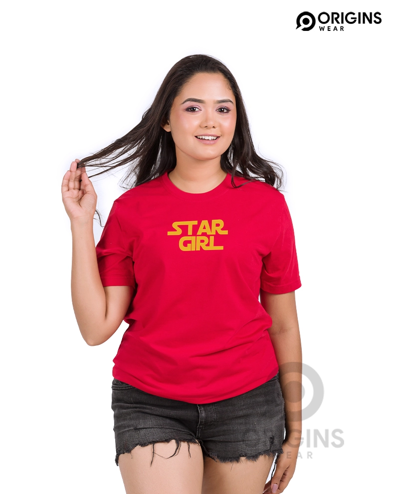 Star Girl Scarlet Red Premium Cotton T-Shirt