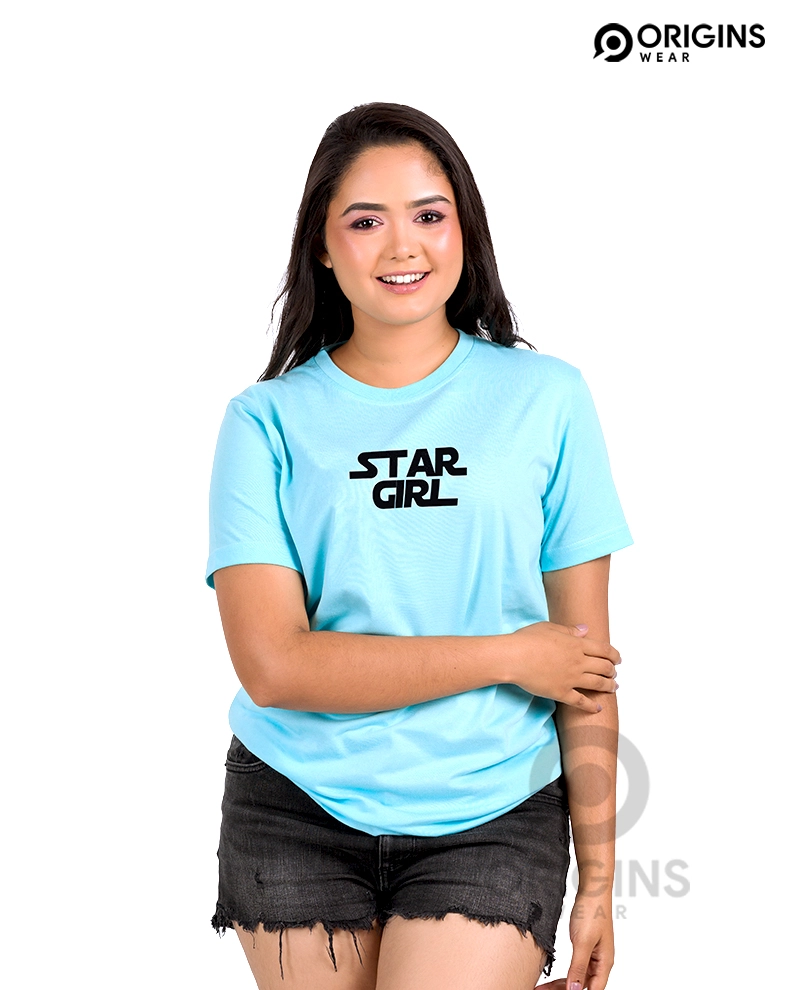 Star Girl Sky Blue Premium Cotton T-Shirt
