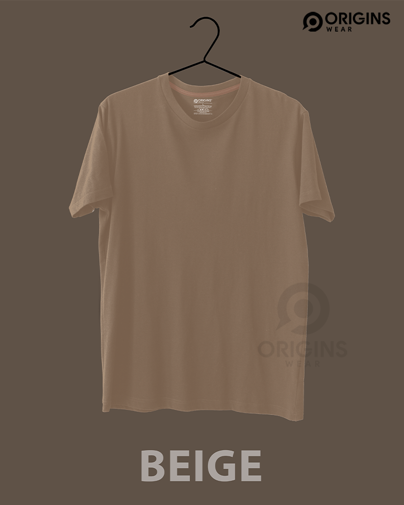 Beige Colour Unisex Cotton T-shirt
