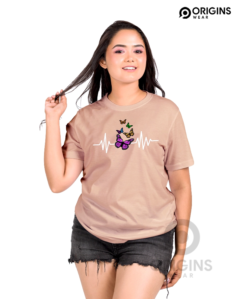 Butterfly Beige Unisex Premium Cotton T-Shirt