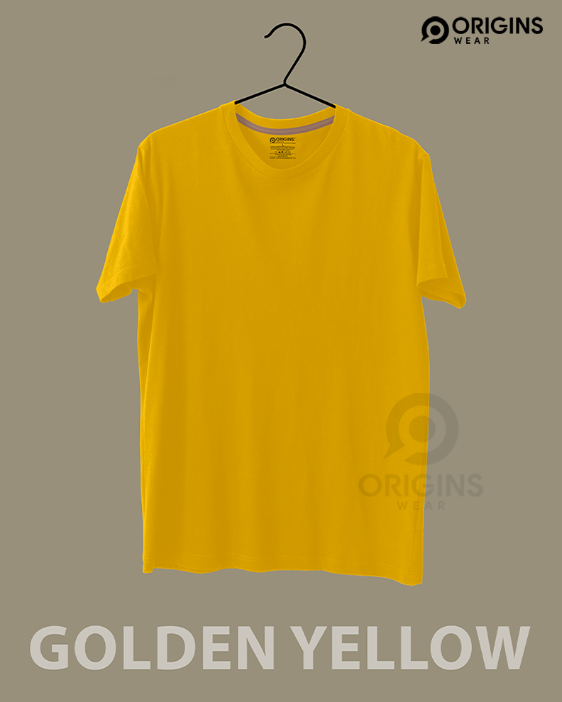 Golden Yellow Cotton Unisex T-Shirt - S