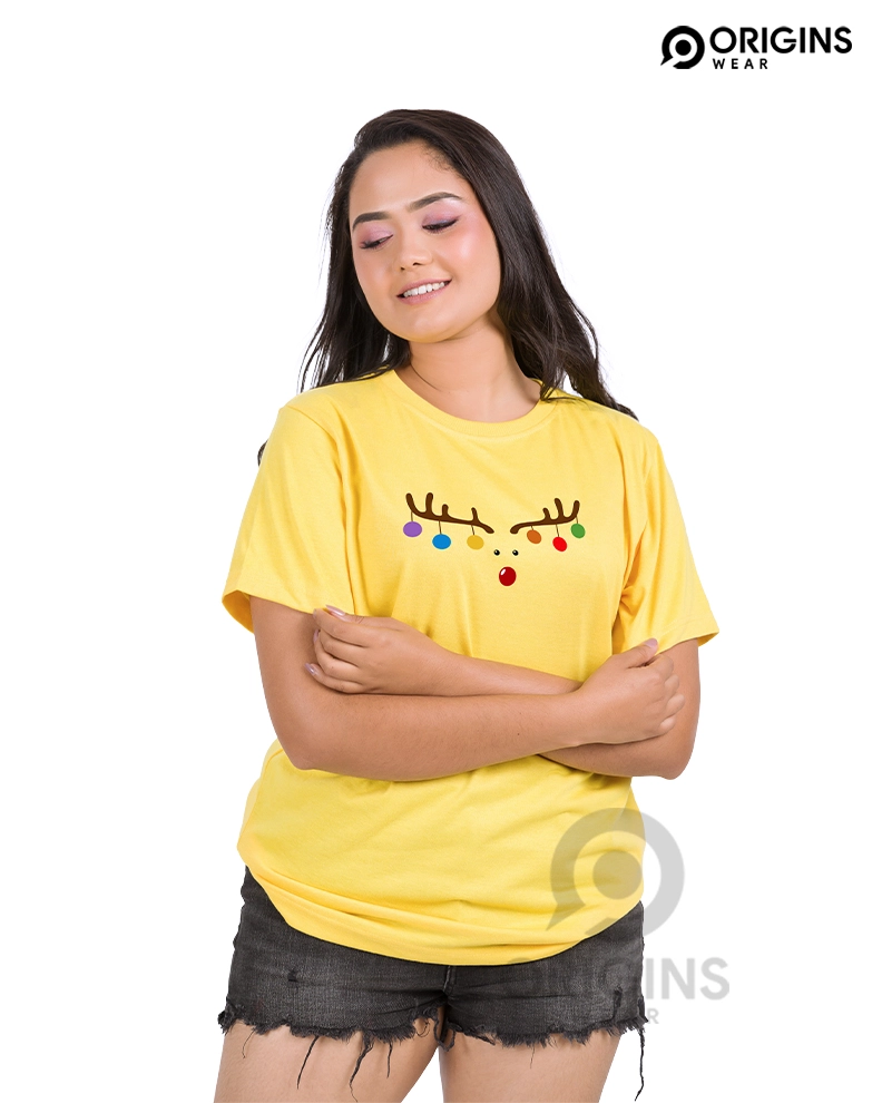 Reindeer Lemon Yellow Unisex Premium Cotton T -Shirt