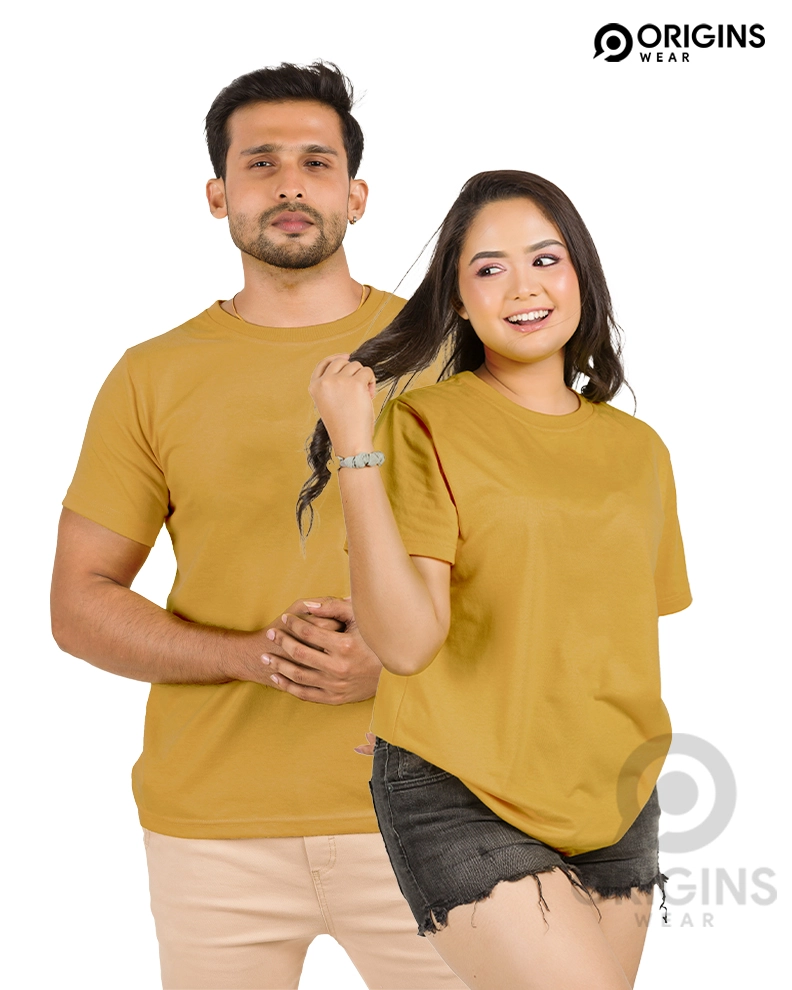 Mustard Colour Cotton T-Shirt Unisex