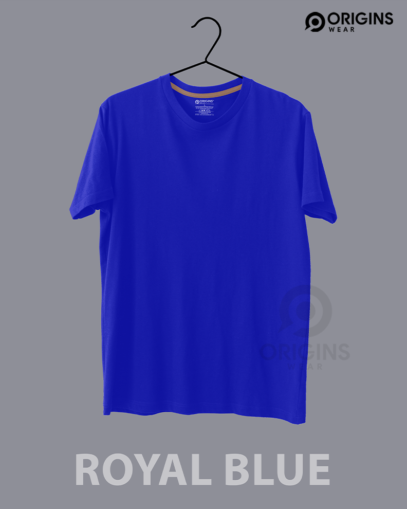 Royal Blue Cotton Unisex Crew neck T-shirt