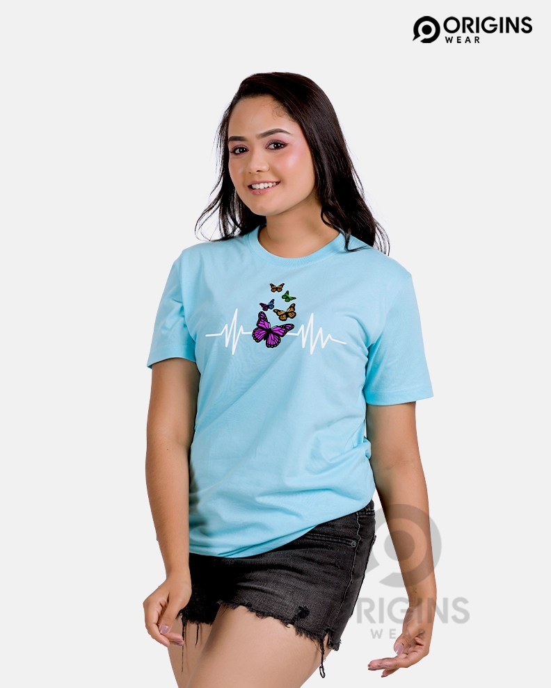 Butterfly Sky Blue Unisex Premium Cotton T-Shirt