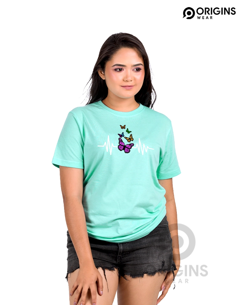 Butterfly Summer Mint Unisex Premium Cotton T-Shirt