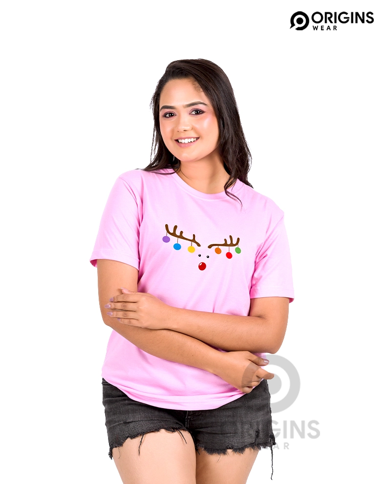 Reindeer Taffy Pink Unisex Premium Cotton T -Shirt