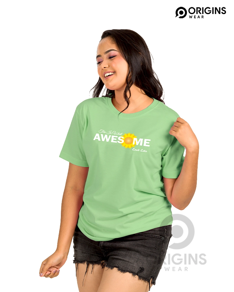 Awesome Flower Ice Green Unisex Premium Cotton T Shirt
