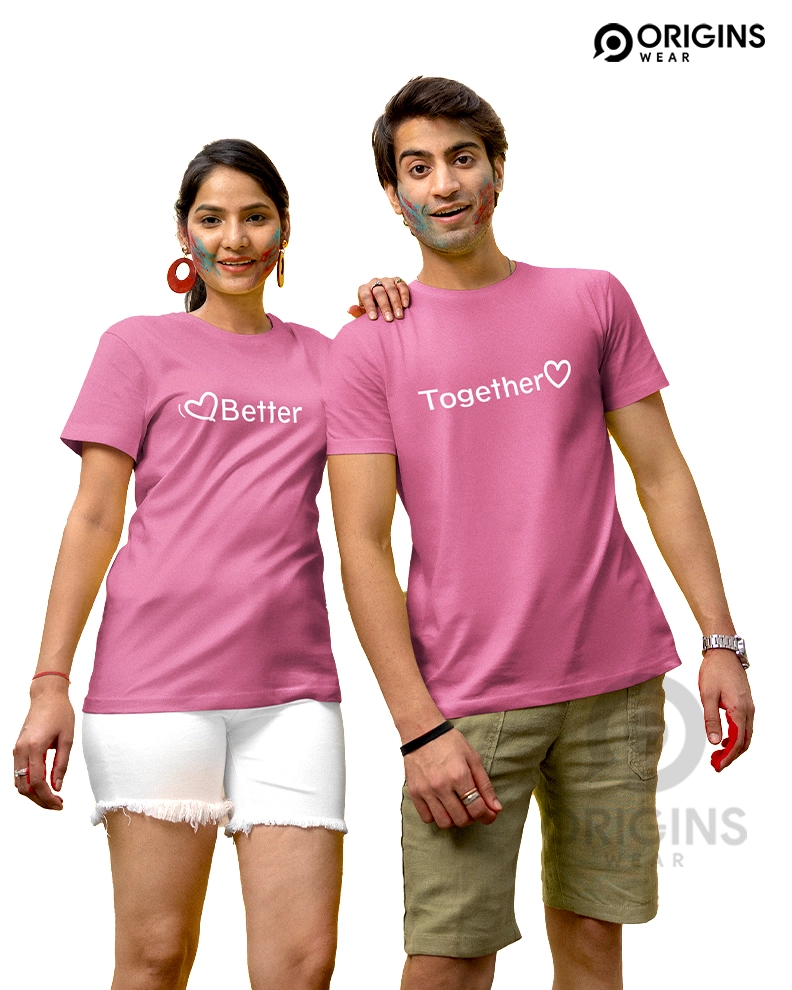 Better Together Flamingo Couple Unisex Premium Cotton T-Shirt