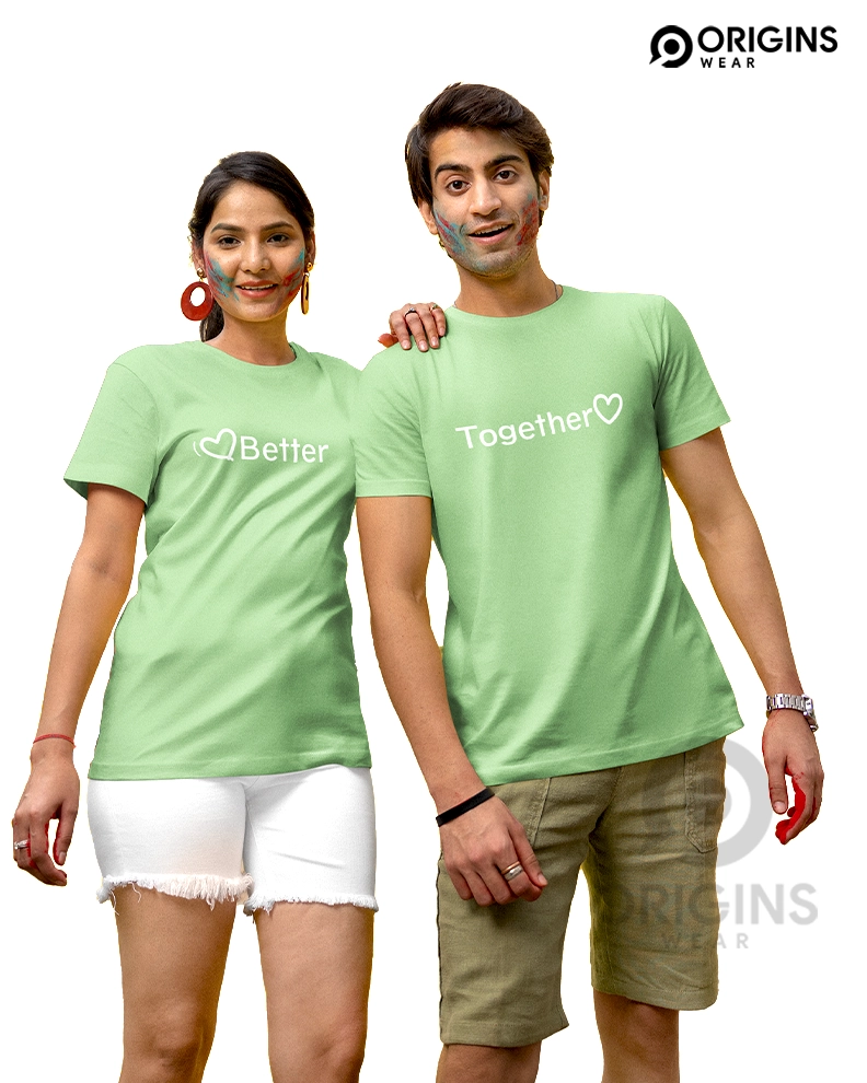 Better Together Ice Green Couple Unisex Premium Cotton T-Shirt