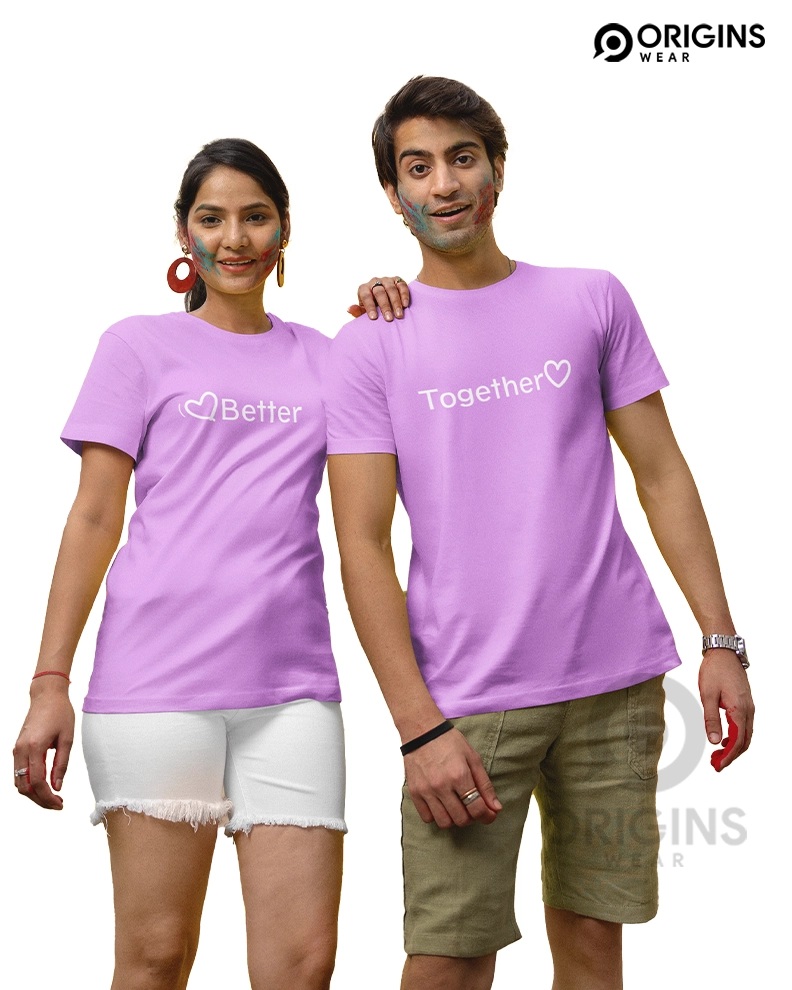 Better Together Lavender Couple Unisex Premium Cotton T-Shirt