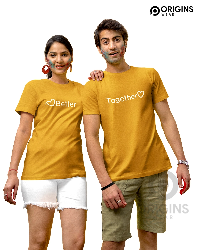 Better Together Musterd Couple Unisex Premium Cotton T-Shirt