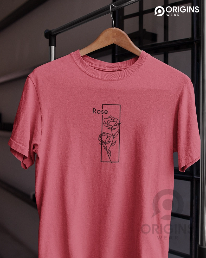 Rose Flower Unisex Peach Premium Cotton T-Shirt