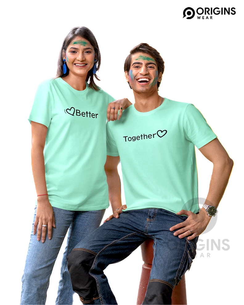 Better Together Summer Mint Couple Unisex Premium Cotton T-Shirt