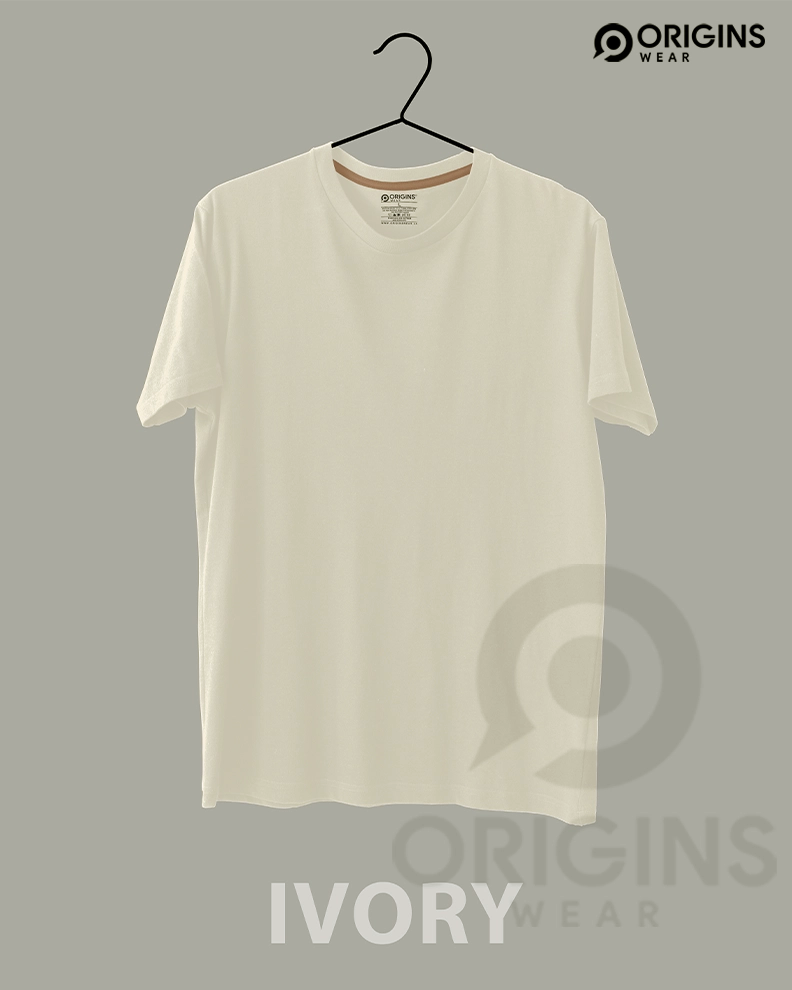 Ivory Colour Unisex cotton T-shirt - S