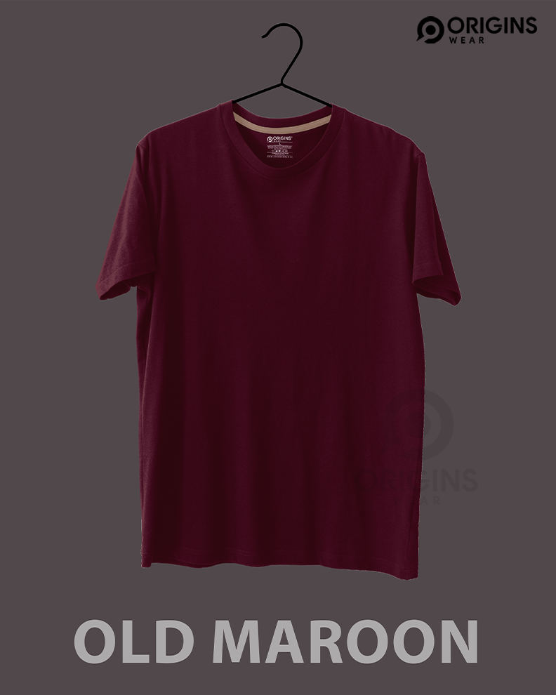 Old Maroon Color Cotton T-Shirt Unisex