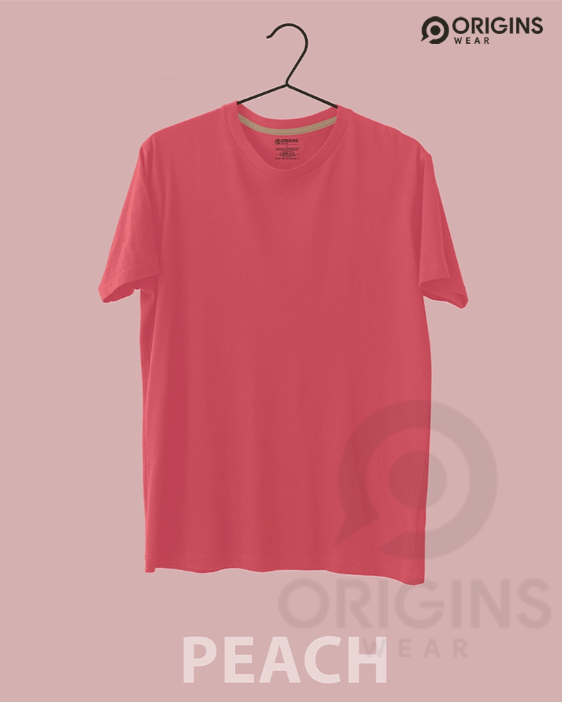 Peach Colour Cotton T-Shirt Unisex - M