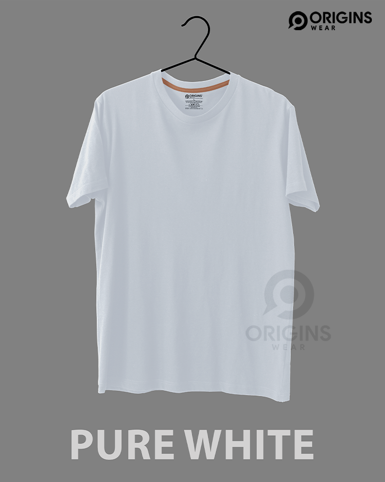 pure White Cotton T Shirt