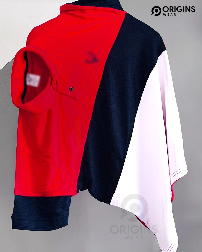 Red | Navy Blue | White Striped Collar T-Shirts