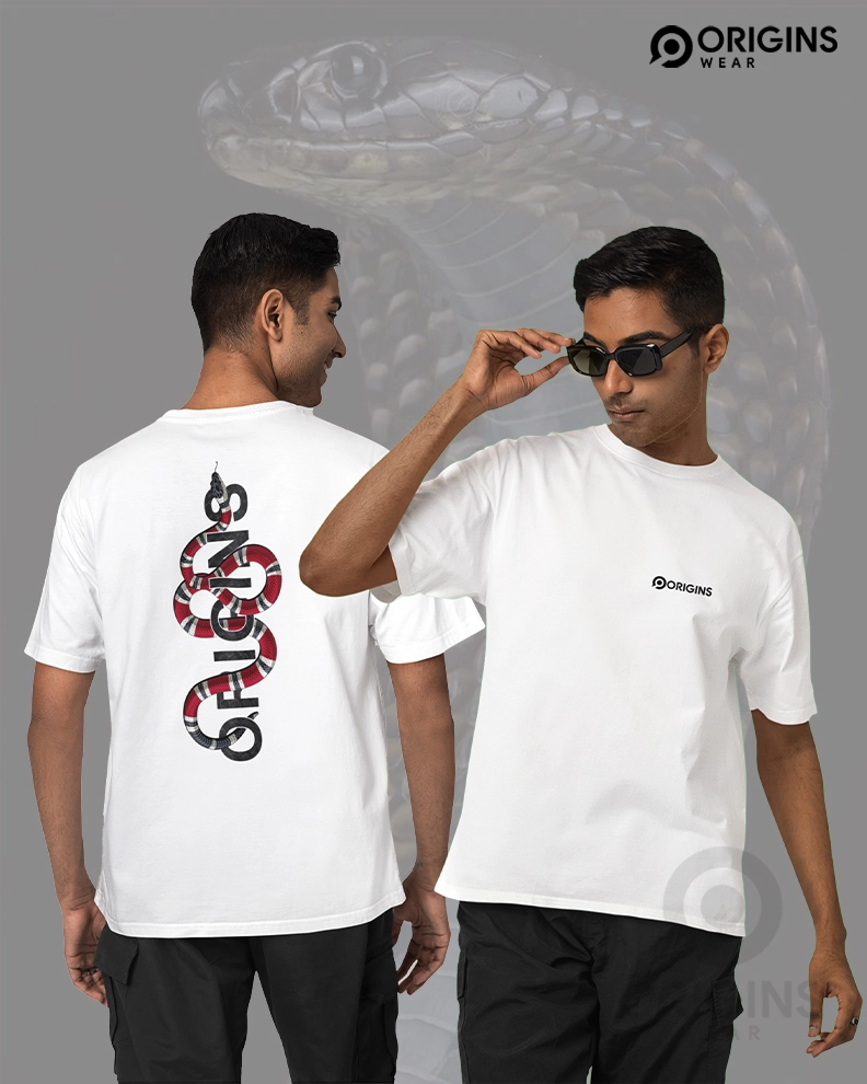 SNAKE Front & Back Print - Pure White
